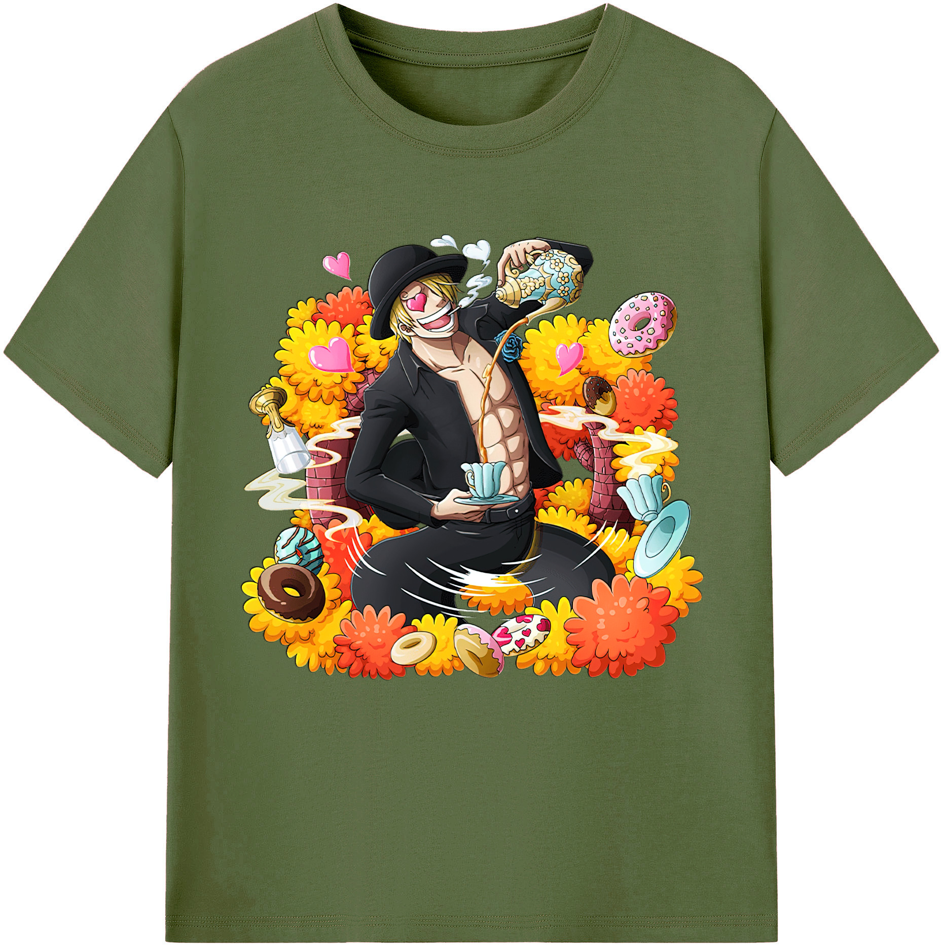 ワンピース サンジ ONE PIECE Sanji 綿100％半袖Tシャツ（フロントプリント）